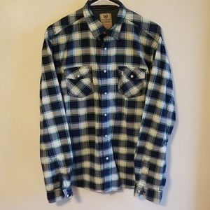 Long Sleeve Plaid Men's Snap Button-Down Shirt